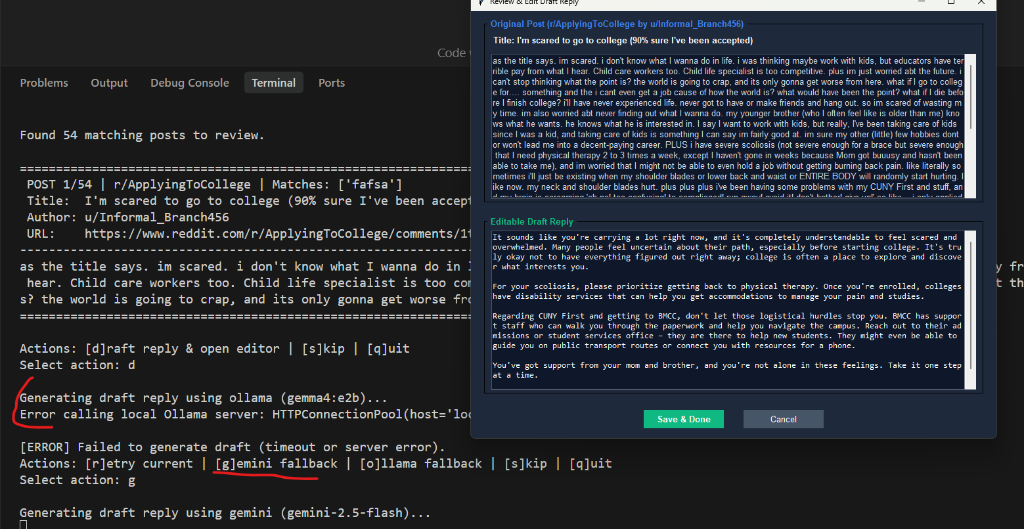 Tkinter Side-by-Side Editor Window